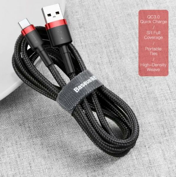 Baseus Cafule Usb Type C 3metre 2.0A Hızlı Şarj Halat Usb Kablo