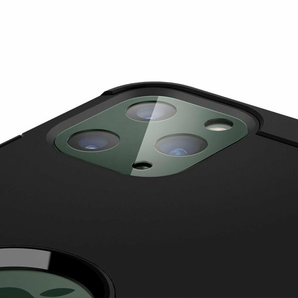 Spigen iPhone 11 Pro Max / 11 Pro ile Uyumlu Kamera Lens Cam Ekran Koruyucu Full Cover (2 Adet) Midnight Green