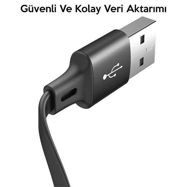 Baseus Little Octopus 3in1 İPhone,Type C,Micro Şarj& Veri Kablosu-Siyah