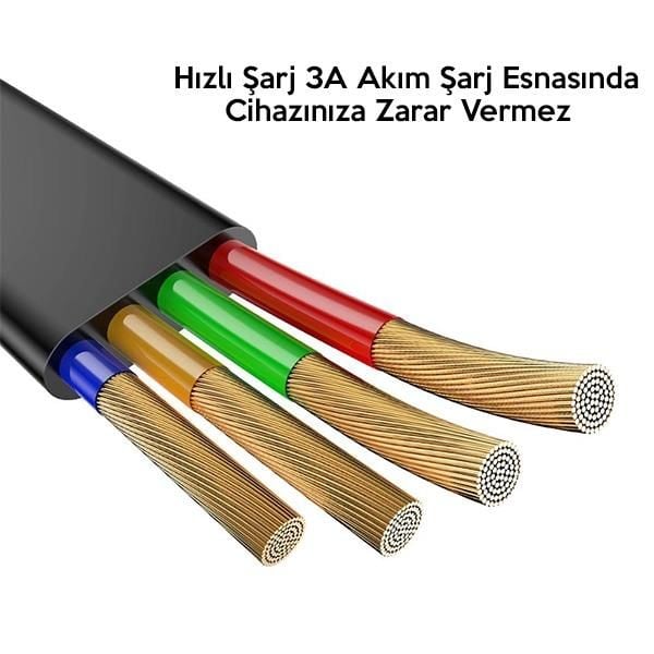 Baseus Little Octopus 3in1 İPhone,Type C,Micro Şarj& Veri Kablosu-Siyah