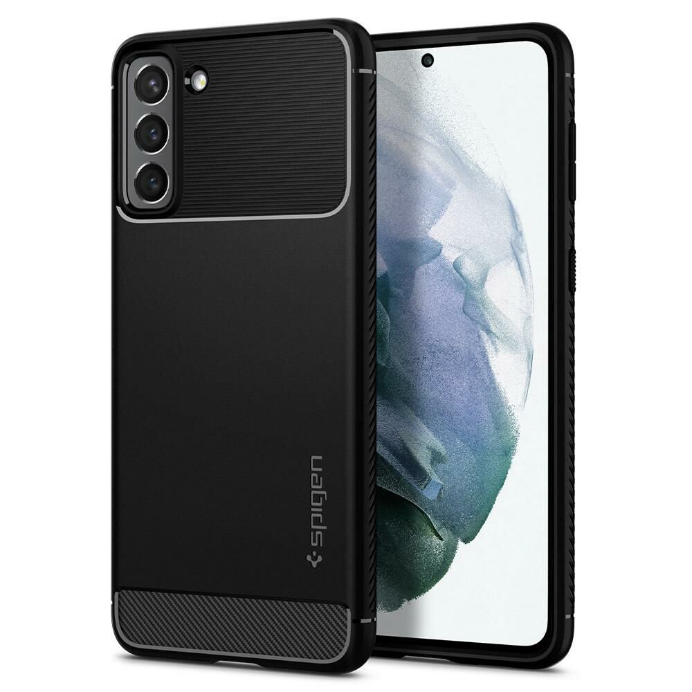 Spigen Galaxy S21 ile Uyumlu Kılıf Rugged Armor Matte Black
