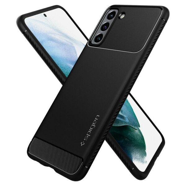 Spigen Galaxy S21 ile Uyumlu Kılıf Rugged Armor Matte Black