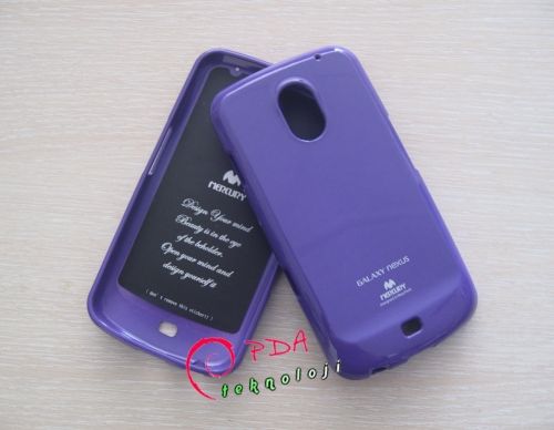 Galaxy Nexus i9250 ile Uyumlu Mercury Parlak Silikon Kılıf Mor Renk