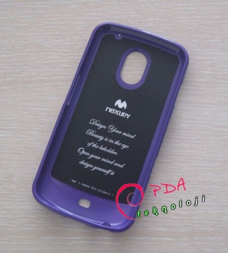 Galaxy Nexus i9250 ile Uyumlu Mercury Parlak Silikon Kılıf Mor Renk