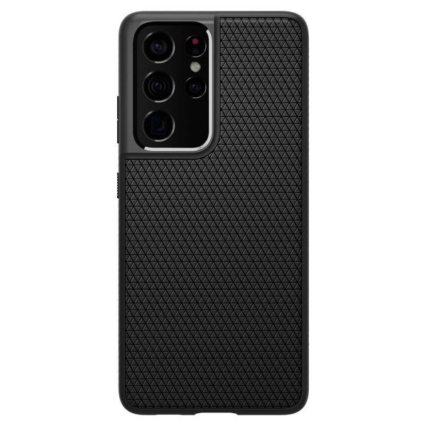 Spigen Galaxy S21 Ultra ile Uyumlu Kılıf Liquid Air Matte Black