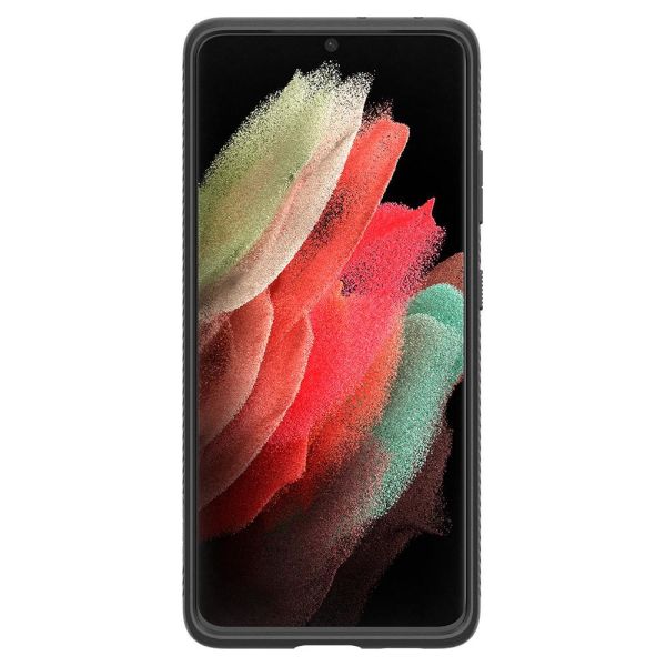 Spigen Galaxy S21 Ultra ile Uyumlu Kılıf Liquid Air Matte Black