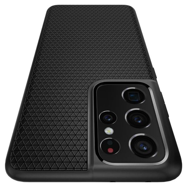 Spigen Galaxy S21 Ultra ile Uyumlu Kılıf Liquid Air Matte Black