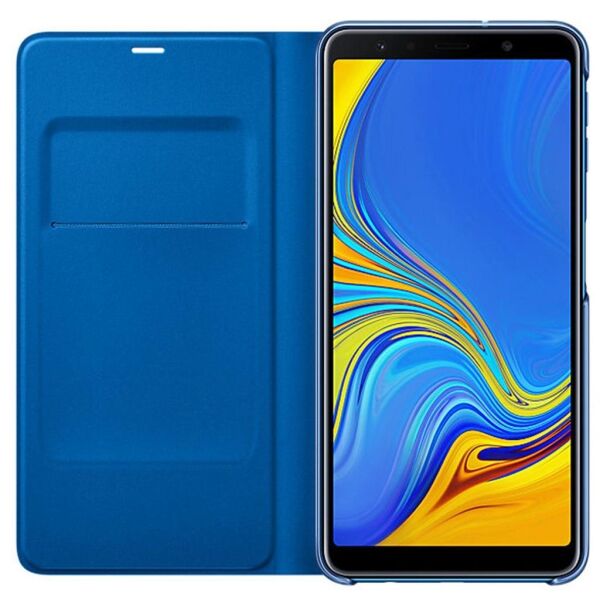 Galaxy A7 2018 ile Uyumlu Wallet Cover Kılıf Mavi EF-WA7500PLEGWW