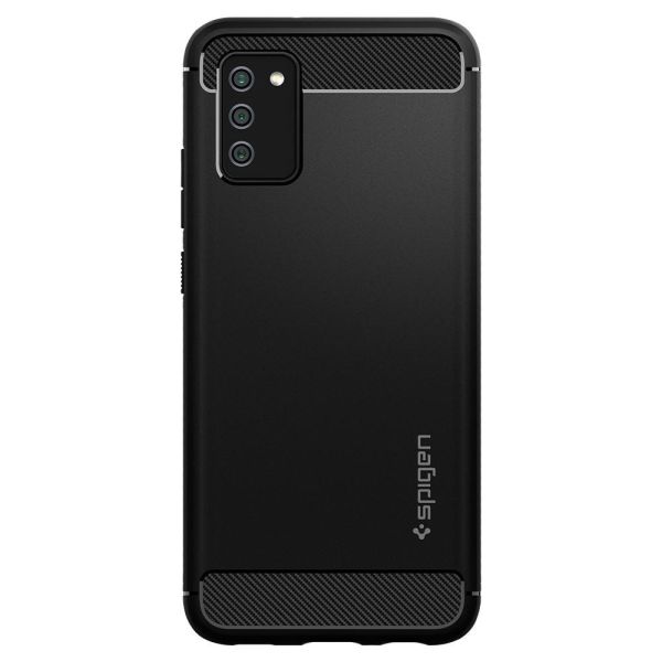 Spigen Galaxy F02s / M02s / A02s ile Uyumlu Kılıf Rugged Armor Matte Black