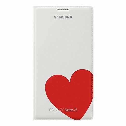 Galaxy Note 3 ile Uyumlu Moschino Flip Wallet Kılıf Kırmızı Kalp EF-EN900BREGWW