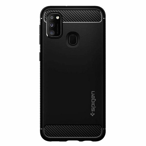 Spigen Galaxy M21 ile Uyumlu Kılıf Rugged Armor Matte Black