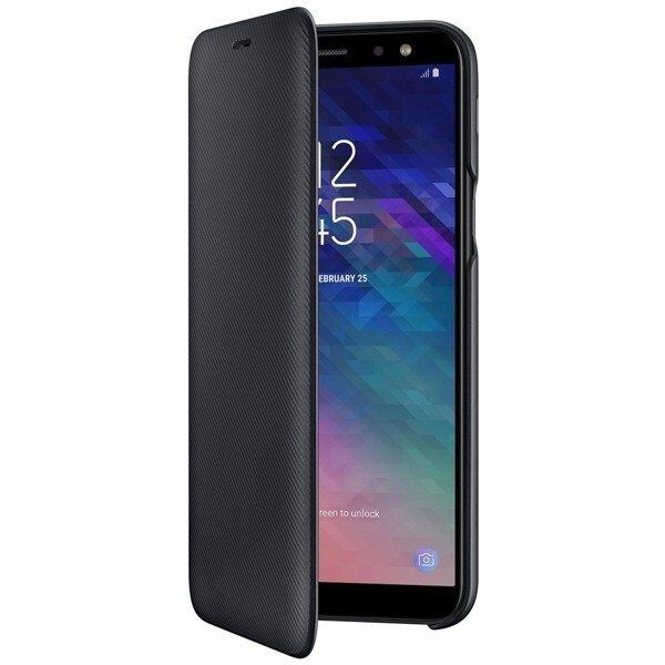 Galaxy A6 2018 ile Uyumlu Wallet Cover Kılıf Siyah EF-WA600CBEGWW(Out)