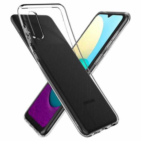 Spigen Galaxy A02 / Galaxy M02 ile Uyumlu Kılıf Liquid Crystal 4 Tarafı Tam Koruma Crystal Clear
