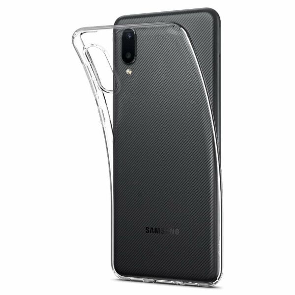 Spigen Galaxy A02 / Galaxy M02 ile Uyumlu Kılıf Liquid Crystal 4 Tarafı Tam Koruma Crystal Clear