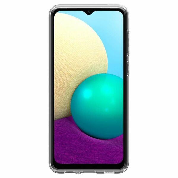Spigen Galaxy A02 / Galaxy M02 ile Uyumlu Kılıf Liquid Crystal 4 Tarafı Tam Koruma Crystal Clear