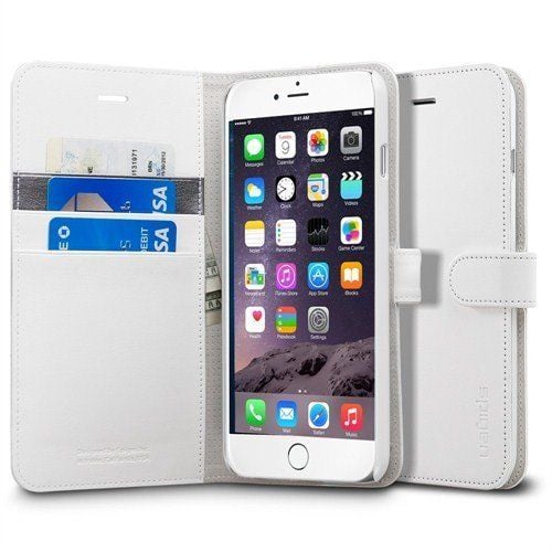 Spigen iPhone 6 Plus/6s Plus ile Uyumlu Kılıf Wallet S (Cüzdan Özellikli) White