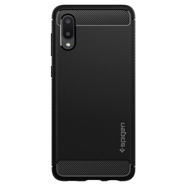 Spigen Galaxy A02 / Galaxy M02 ile Uyumlu Kılıf Rugged Armor Matte Black