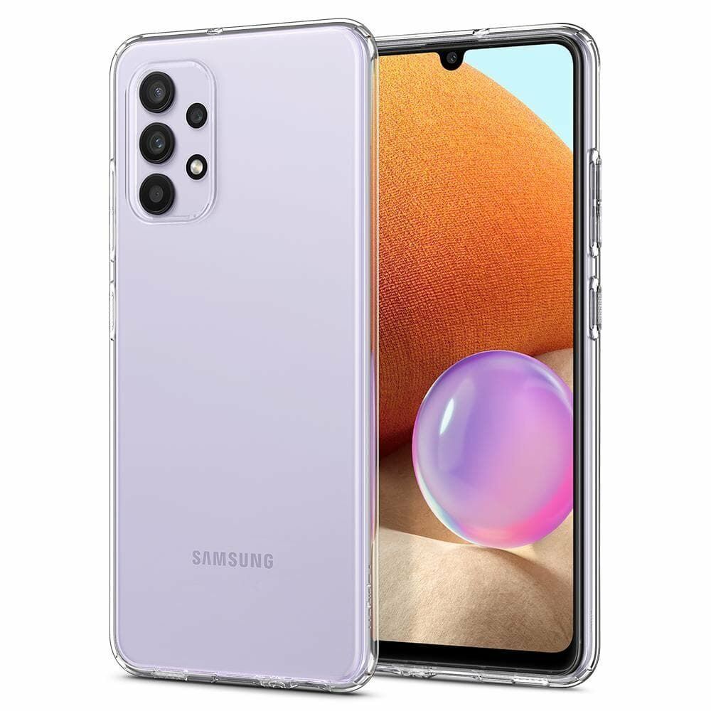 Spigen Galaxy A32 LTE ile Uyumlu Kılıf Liquid Crystal 4 Tarafı Tam Koruma Crystal Clear