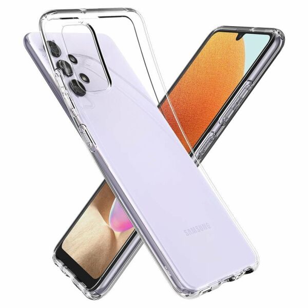 Spigen Galaxy A32 LTE ile Uyumlu Kılıf Liquid Crystal 4 Tarafı Tam Koruma Crystal Clear