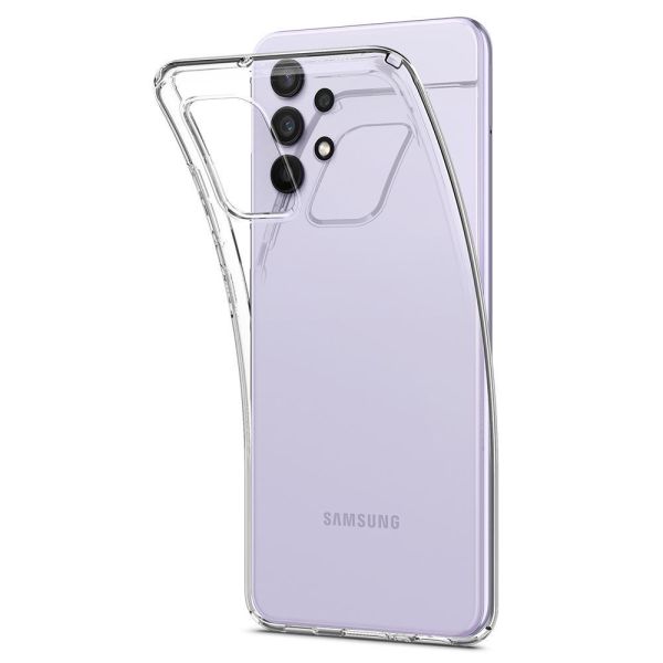 Spigen Galaxy A32 LTE ile Uyumlu Kılıf Liquid Crystal 4 Tarafı Tam Koruma Crystal Clear