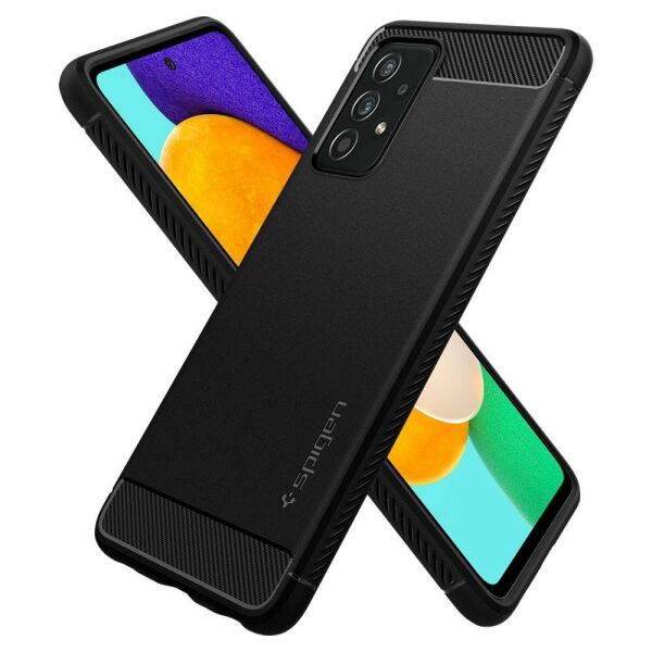 Spigen Galaxy A52 ile Uyumlu Kılıf Rugged Armor Matte Black