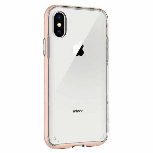 Spigen iPhone X ile Uyumlu Kılıf Neo Hybrid Crystal Blush Gold