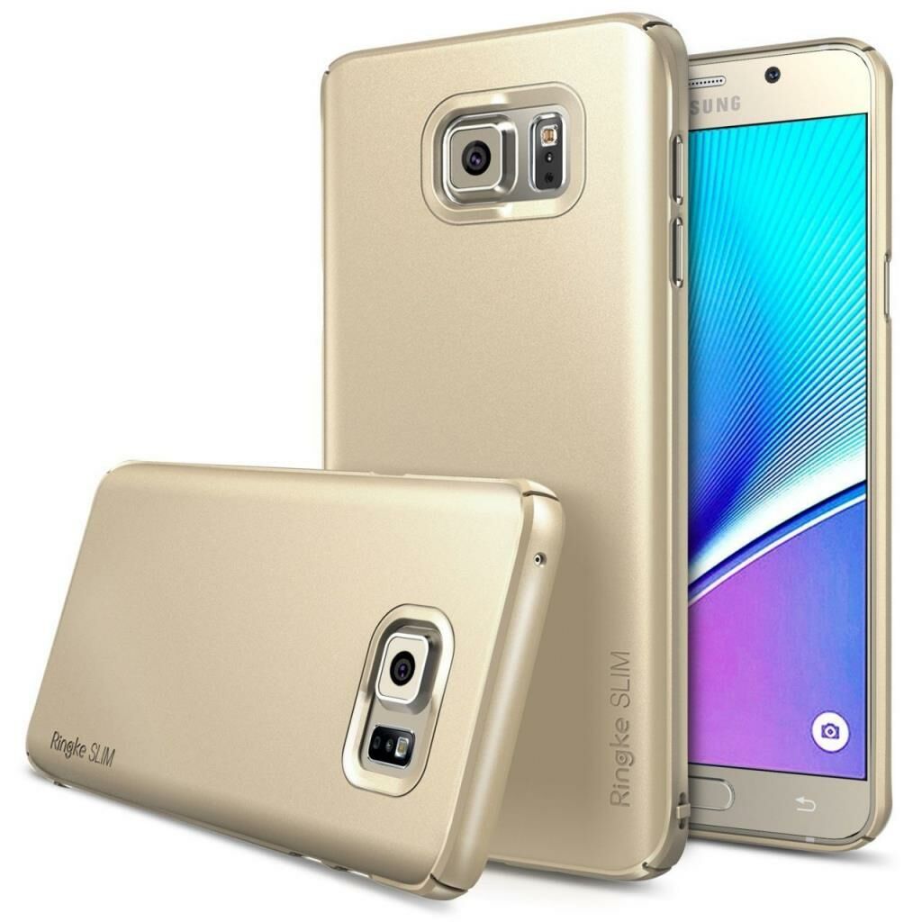Ringke Slim Galaxy Note 5 ile Uyumlu Kılıf Royal Gold 4 Tarafı Saran İnce Şık Tasarım