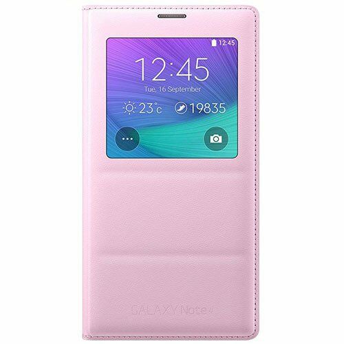 Galaxy Note 4 ile Uyumlu Kılıf S View Cover Pembe (Out)