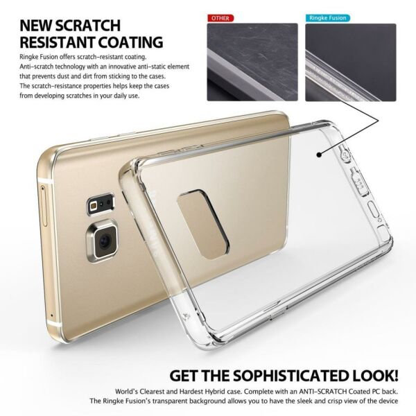 Ringke Fusion Galaxy NOTE 5 ile Uyumlu Kılıf Smoke Black TPU Bumper Extra Darbe Emici