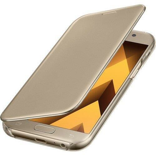 Galaxy A7(2017) ile Uyumlu Clear View Cover Kılıf Gold EF-ZA720CFEGWW (Out)