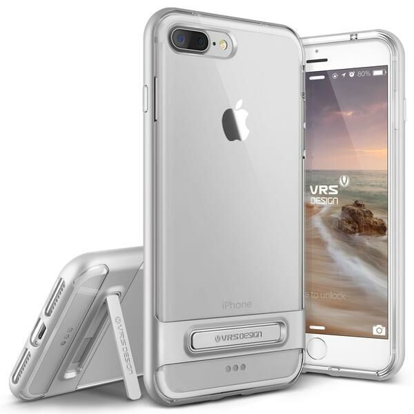 VRS Design iPhone 8 Plus / 7 Plus ile Uyumlu Crystal Bumper Kılıf Light Silver