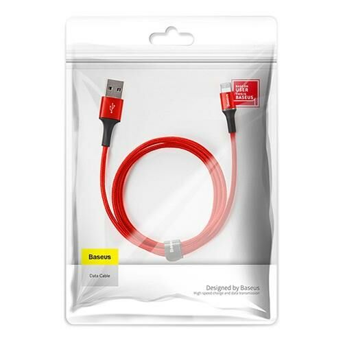 Baseus Halo Lightning 1M Kablo 2.4A Kırmızı/Siyah CALGH-B09