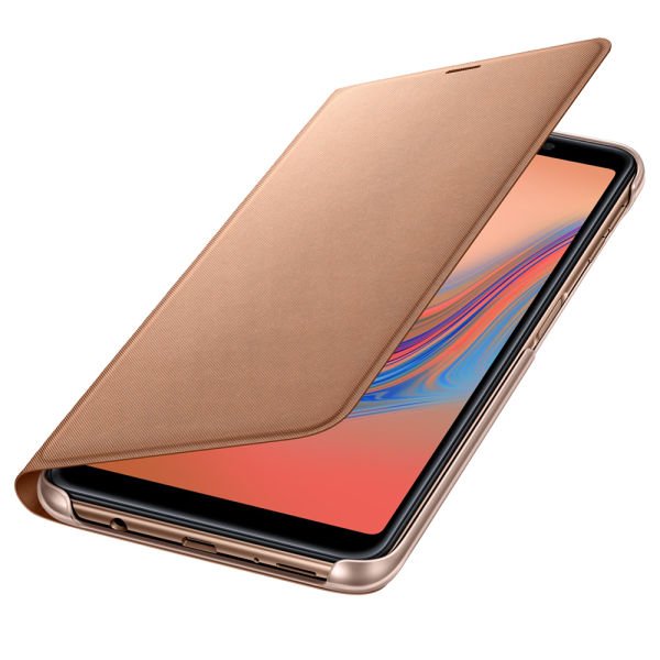 Galaxy A7 2018 ile Uyumlu Wallet Cover Kılıf Altın EF-WA7500PFEGWW (Out)