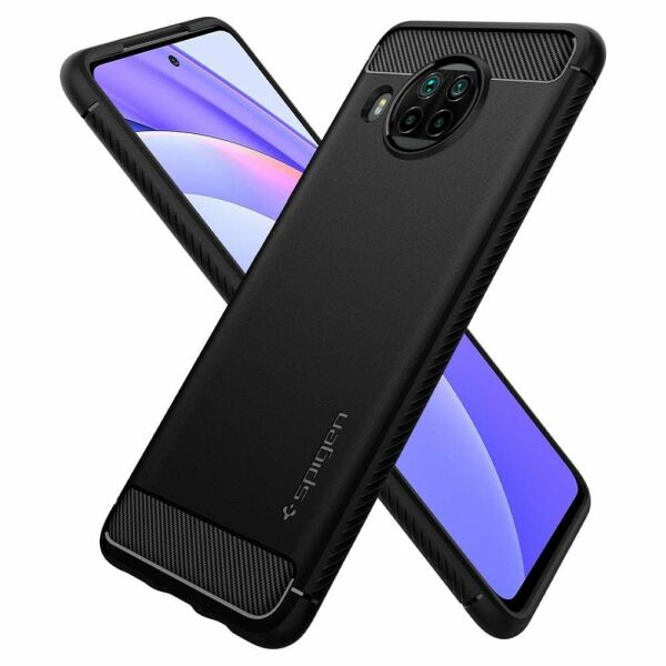 Spigen Mi 10T Lite ile Uyumlu Kılıf Rugged Armor Matte Black