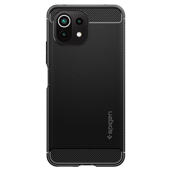 Spigen Mi 11 Lite ile Uyumlu Kılıf Rugged Armor Matte Black