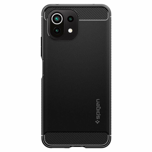 Spigen Mi 11 Lite ile Uyumlu Kılıf Rugged Armor Matte Black