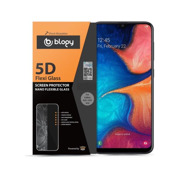 Blogy Galaxy A20/A30/A50 ile Uyumlu Flexi 5D Ekran Koruyucu