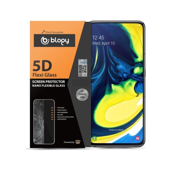 Blogy Galaxy A80 ile Uyumlu Flexi 5D Ekran Koruyucu