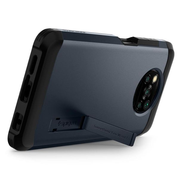 Spigen Poco X3 NFC / Poco X3 Pro ile Uyumlu Kılıf Tough Armor Metal Slate