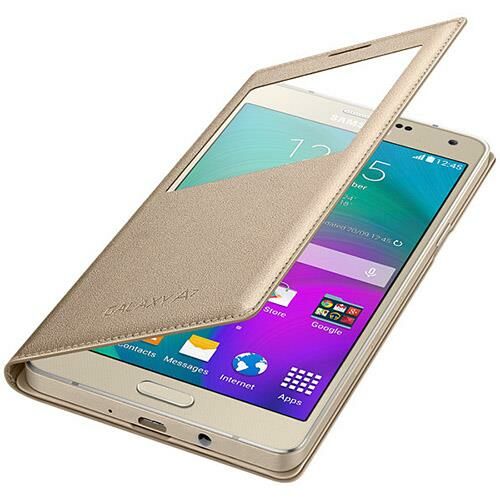 Galaxy A7 2015 ile Uyumlu Kılıf S View Cover EF-CA700BFEGWW Altın (Out)