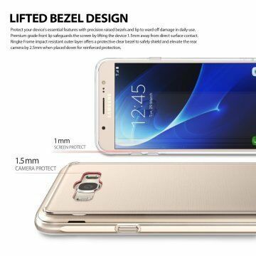 Ringke Fusion Galaxy J7 2016 ile Uyumlu Kılıf Smoke Black