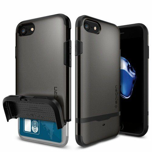 Spigen iPhone 7/8 ile Uyumlu Kılıf Flip Armor Gun Metal