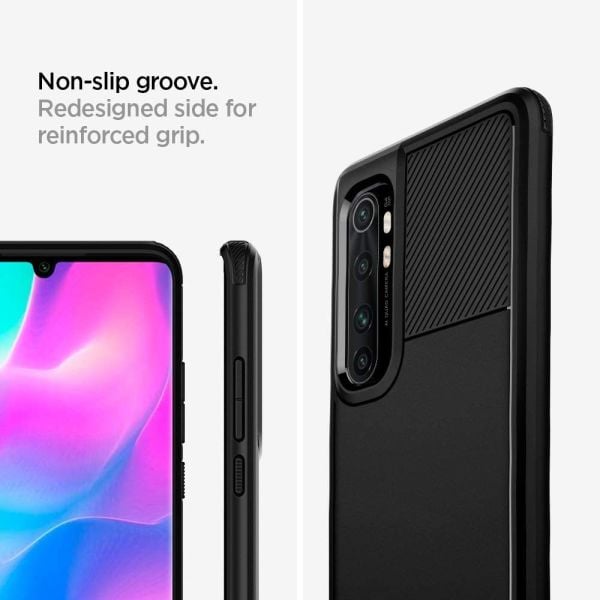 Spigen Mi Note 10 Lite ile Uyumlu Kılıf Rugged Armor Matte Black