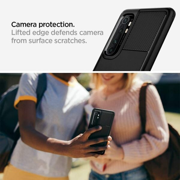 Spigen Mi Note 10 Lite ile Uyumlu Kılıf Rugged Armor Matte Black