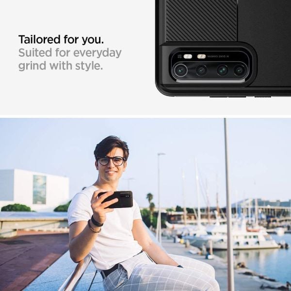 Spigen Mi Note 10 Lite ile Uyumlu Kılıf Rugged Armor Matte Black