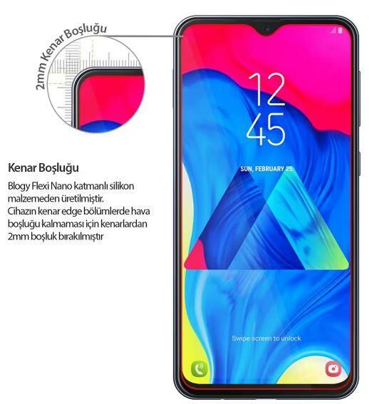 Blogy Galaxy M10 ile Uyumlu Flexi Nano Ekran Koruyucu