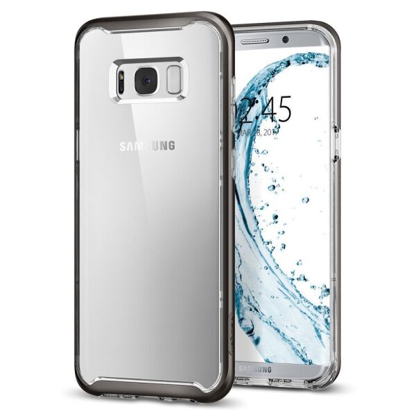 Spigen Galaxy S8 ile Uyumlu Kılıf Neo Hybrid Crystal Gun Metal