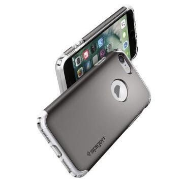 Spigen iPhone 7 ile Uyumlu Kılıf Hybrid Armor Gun Metal