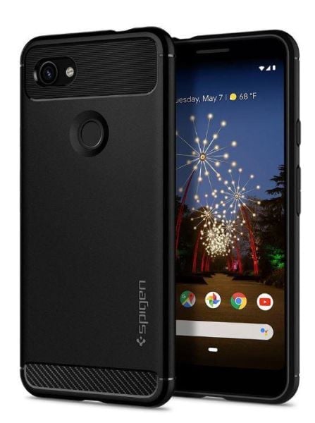 Spigen Pixel 3a ile Uyumlu Kılıf Rugged Armor Matte Black