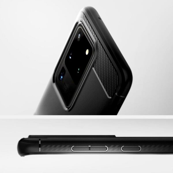 Spigen Galaxy S20 Ultra ile Uyumlu Kılıf Rugged Armor Matte Black
